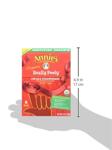 Annie's Organic Fruit Tape Swirly Strawberry - Non-GMO, USDA Organic Fruit Snacks, 6 Rolls (4.5 oz) - Healthy Kids Snack for Lunch Boxes, School, Travel & On-the-Go
