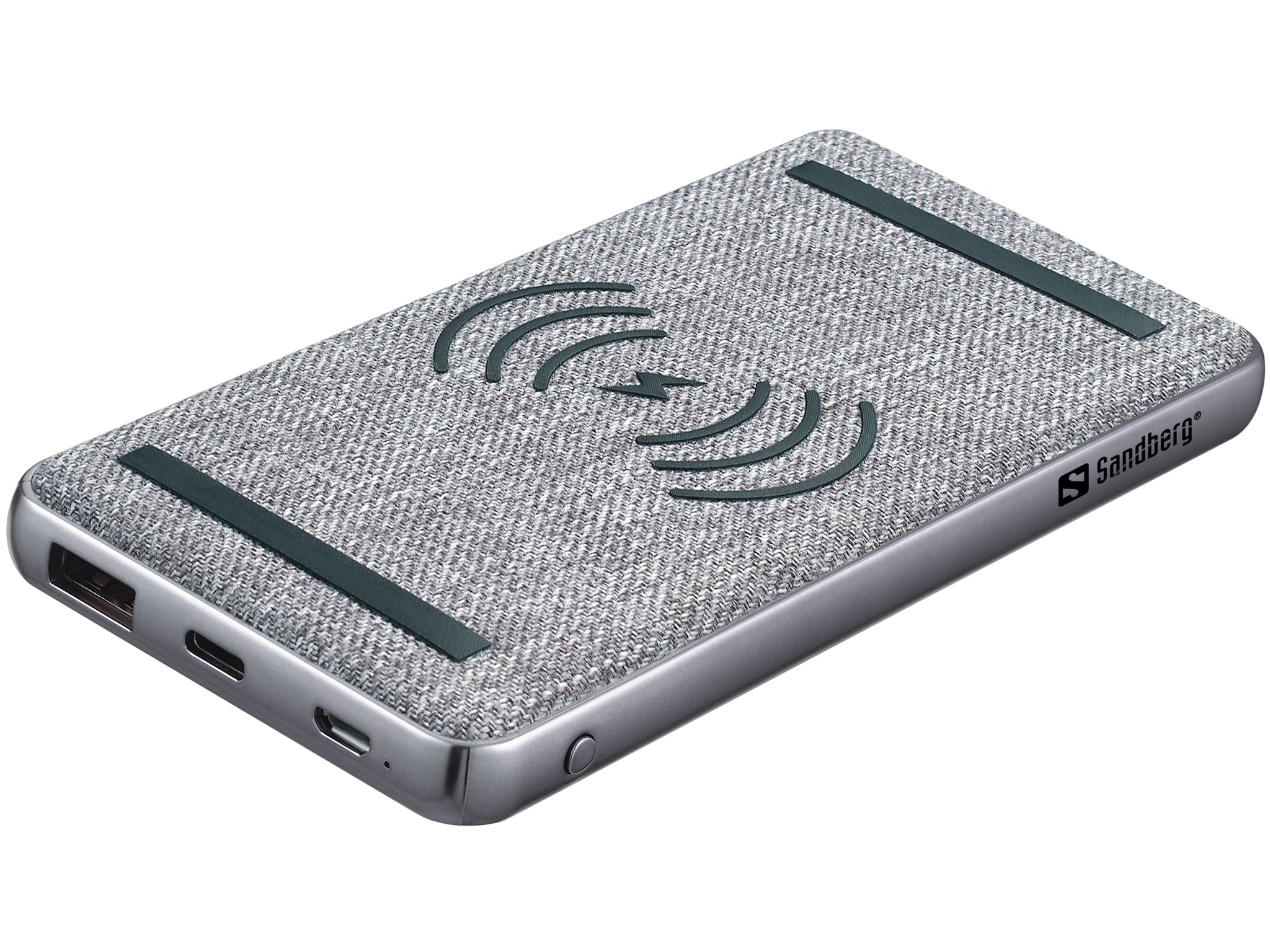 Sandberg 10000mAh Wireless Power Bank with QC3.0 Fast Charging, USB-A & USB-C Ports - Portable Charger for iPhone, Samsung, AirPods - Perfect for Travel, Camping & Emergency Power Backup