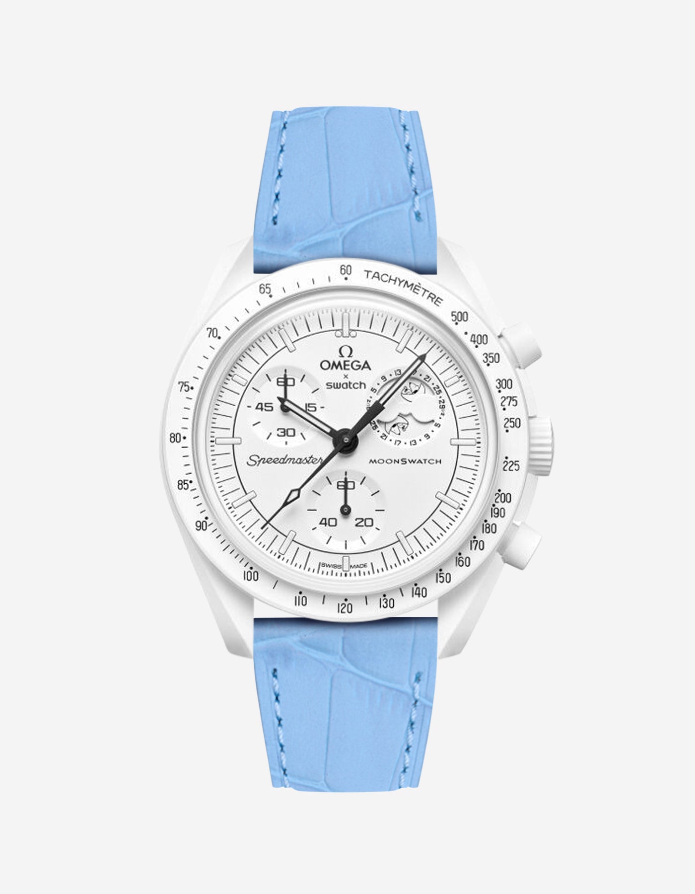 Omega X Swatch Mission to the Moonphase Full Moon Genuine Leather Watch Straps - Replacement Band for Moon Watch - Perfect for Dress Watches, Casual Wear & Space-Themed Collections