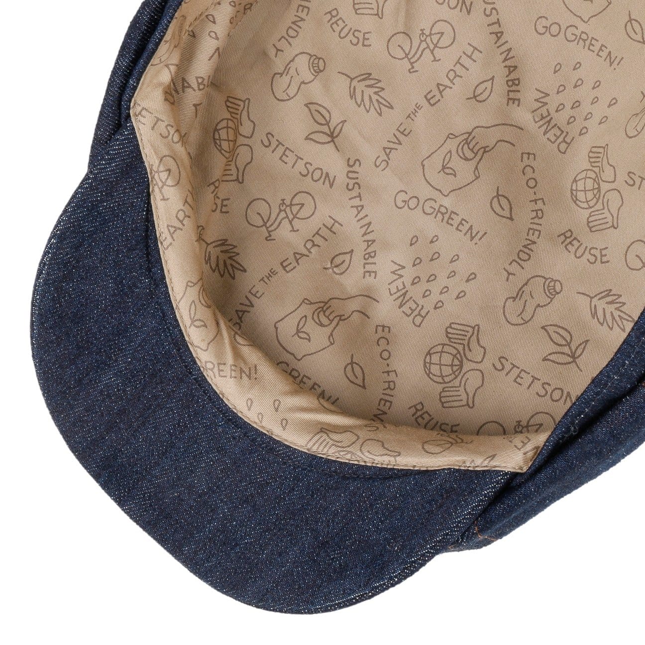 Stetson Hatteras Denim Sustainable Flat Cap - Eco-Friendly Men's Hat for Casual & Outdoor Wear | Perfect for Hiking, Travel, and Everyday Style