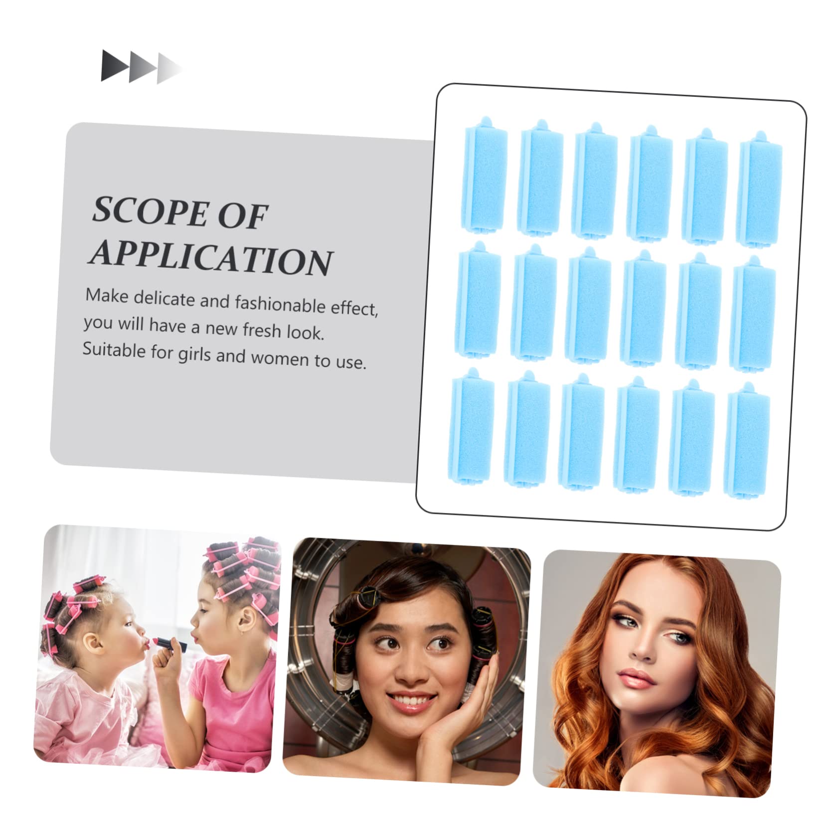 FOMIYES No Heat Overnight Hair Rollers - 20pcs Sponge Hair Curlers for Soft, Fluffy Curls | Hair Styling Accessories for Women | Perfect for Sleep, Home Use & Travel