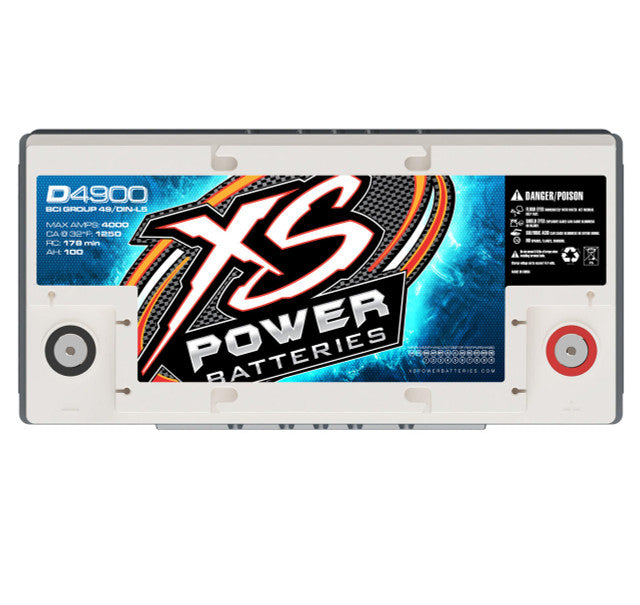 XS POWER D4900 4000W AGM Group 49 Deep Cycle Car Audio Battery - Perfect for High-Performance Sound Systems, Off-Road Vehicles & Marine Applications
