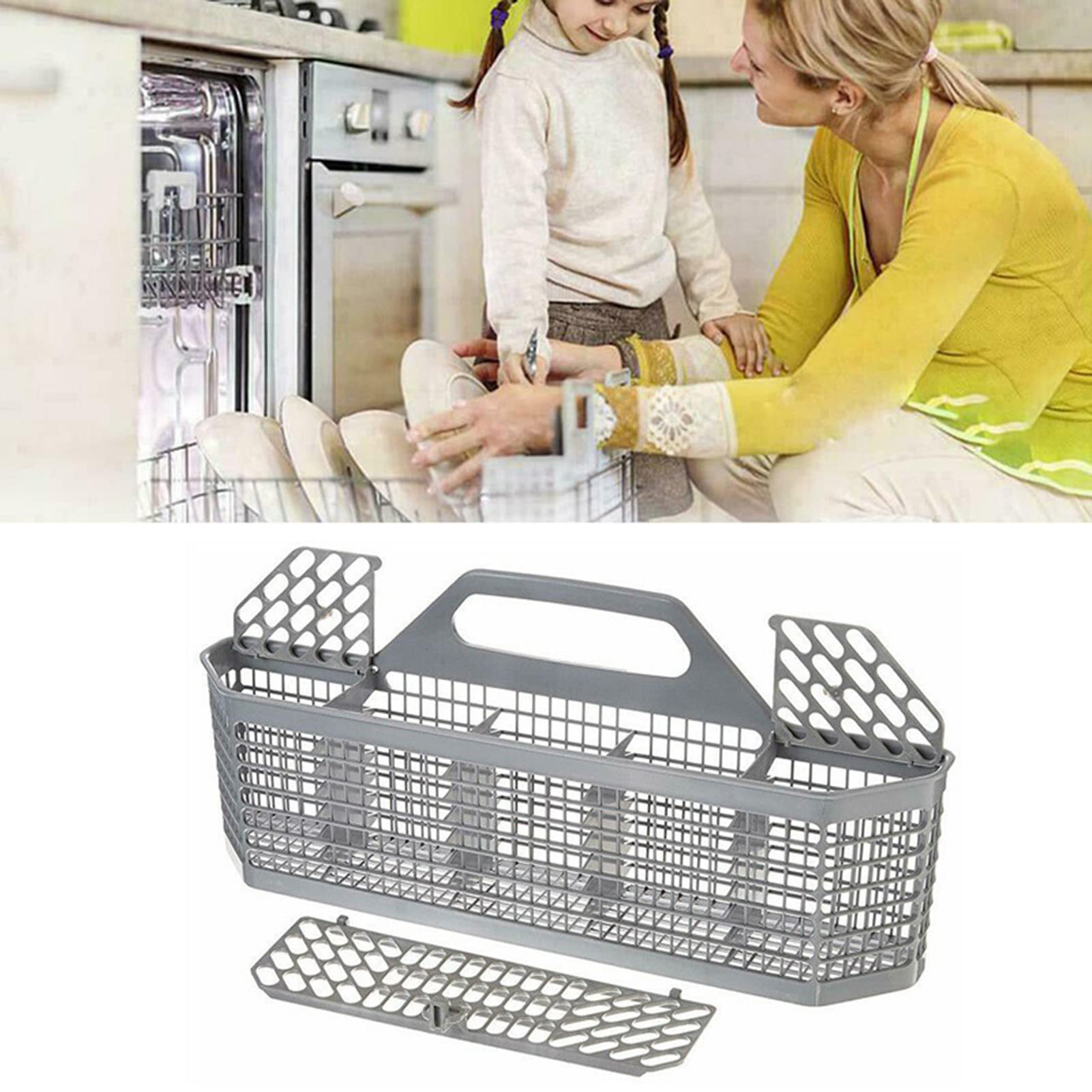 Universal Dishwasher Silverware Basket Replacement - Compatible with KitchenAid & Other Brands - Durable Cutlery Rack Organizer for Utensils & Small Items - Perfect for Kitchen, Restaurant & Home Dishwashing Needs