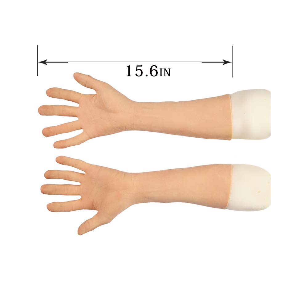 Realistic Male Silicone Gloves - Old Man Prosthetic Hands Sleeves for Cosplay, Halloween Costume, Scar Cover - Perfect for Theatrical Performances, Horror Events & Special Effects Makeup