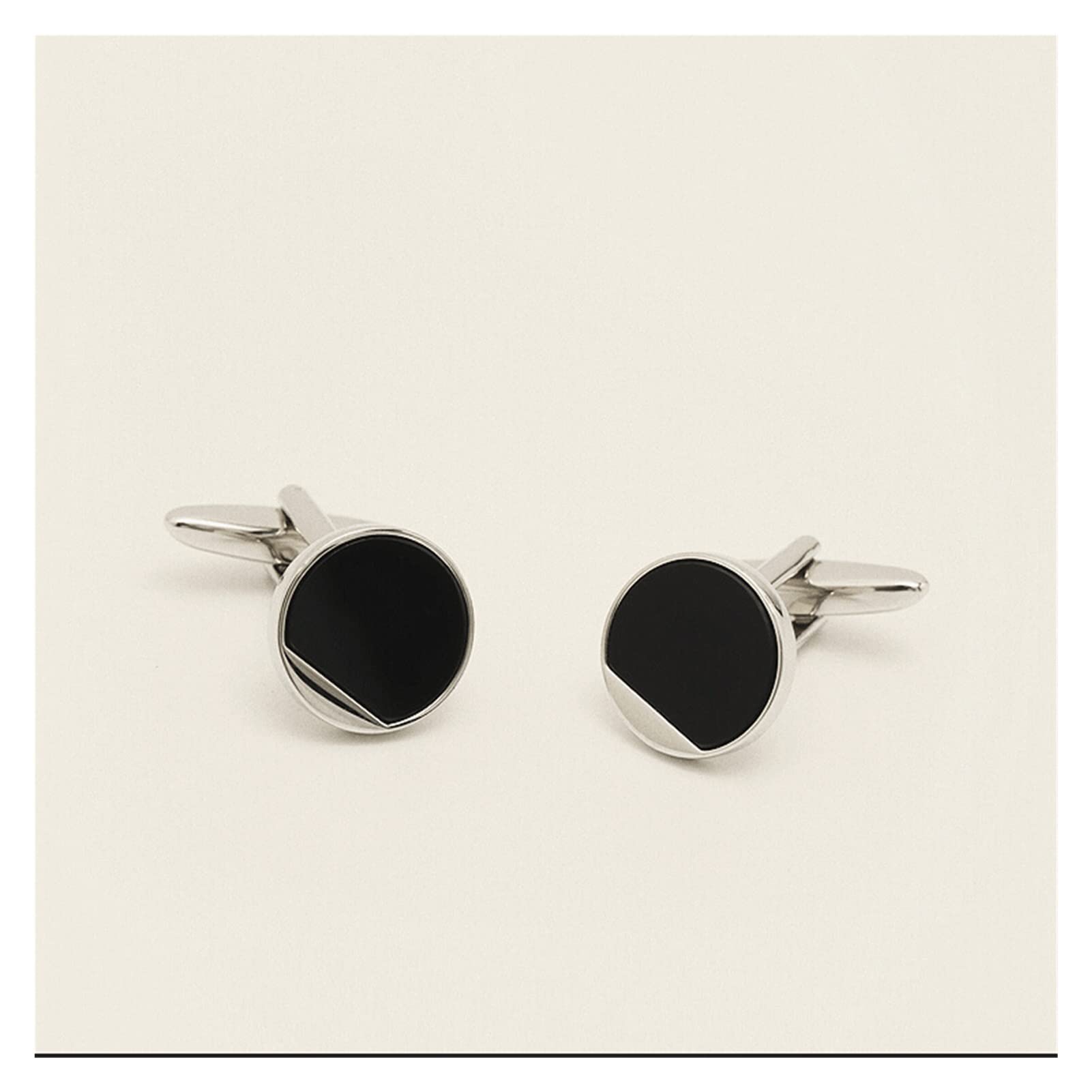 Premium Black Metal Cufflinks for Men - Elegant Business Shirt Accessories, Formal Dress Buttons for Wedding & Office Wear (One Size, Classic Texture) - Perfect for Weddings, Business Meetings & Special Occasions