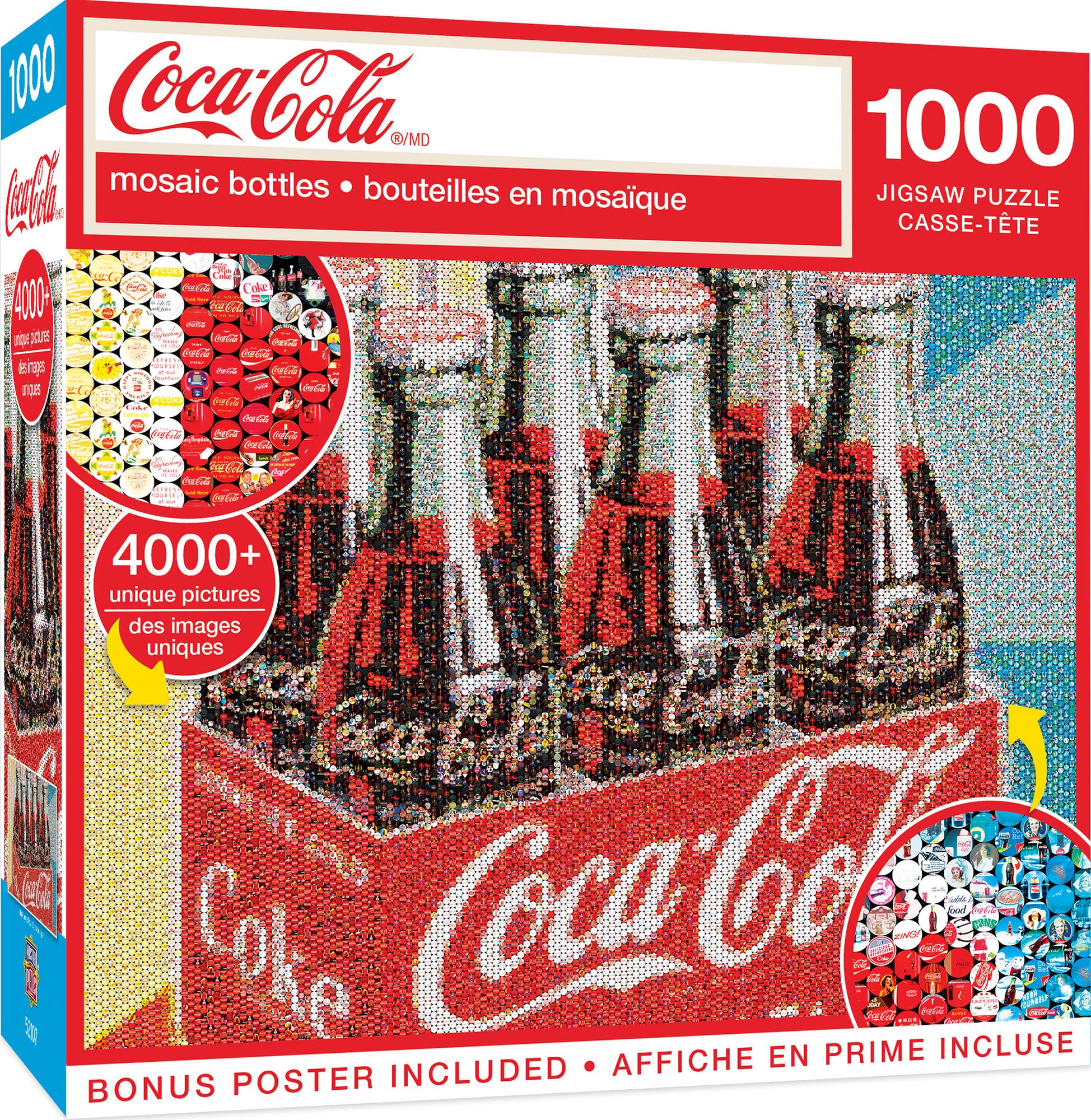 1000 Piece Jigsaw Puzzle for Adults & Families - Coca-Cola Photomosaic Bottles Puzzle (19.25