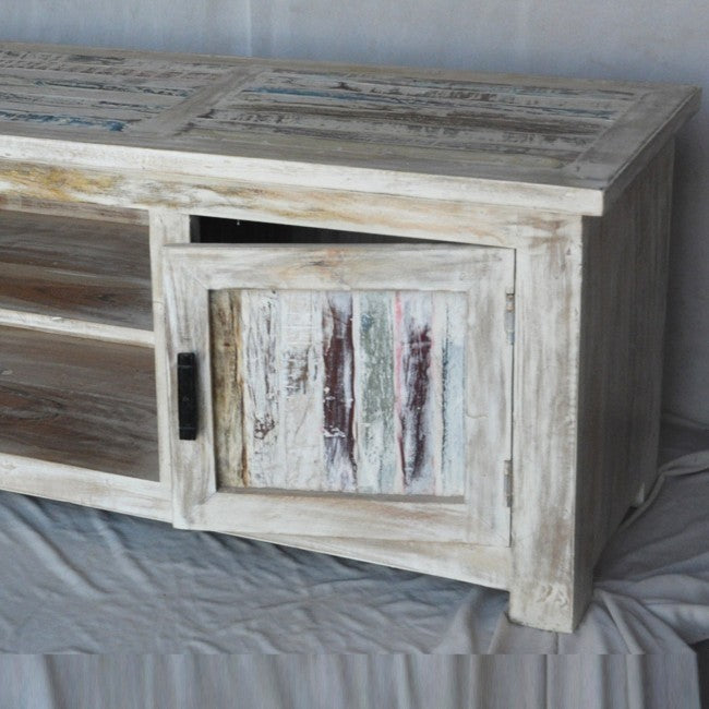 Reclaimed & Mango Wood TV Stand Entertainment Center - 59