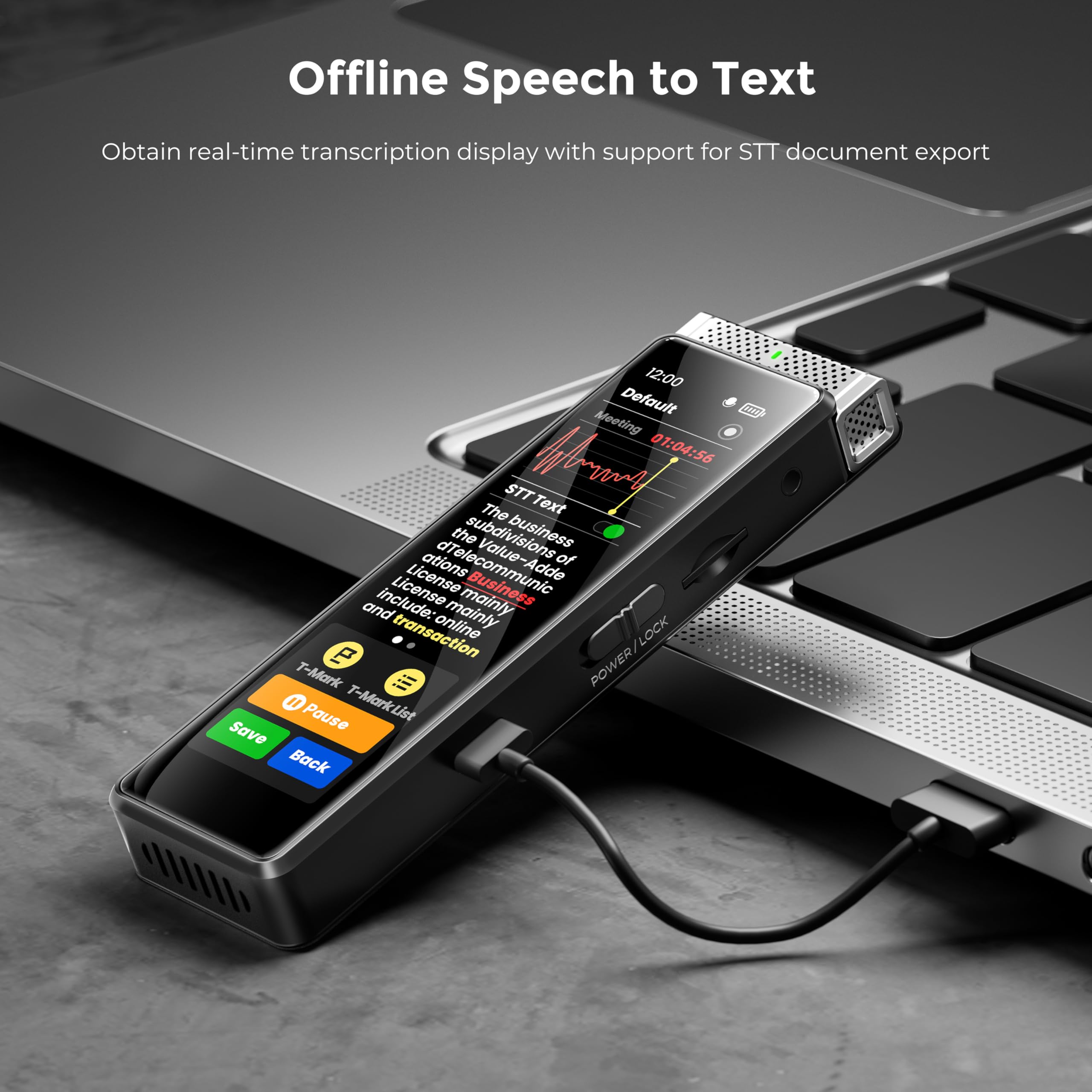 72GB Digital Voice Recorder with Playback & AI Transcription - Innioasis R1 Touchscreen Audio Recorder with Bluetooth, Voice Activation & Built-in Mic | Perfect for Lectures, Meetings & Interviews (Silver)
