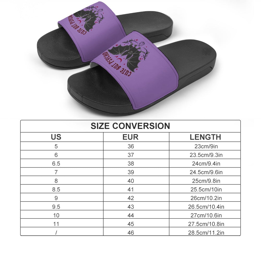 Stylish Cute But Psycho PVC Sandals for Women - Trendy Summer Beach Slides - Perfect for Pool Parties, Vacations & Casual Outings
