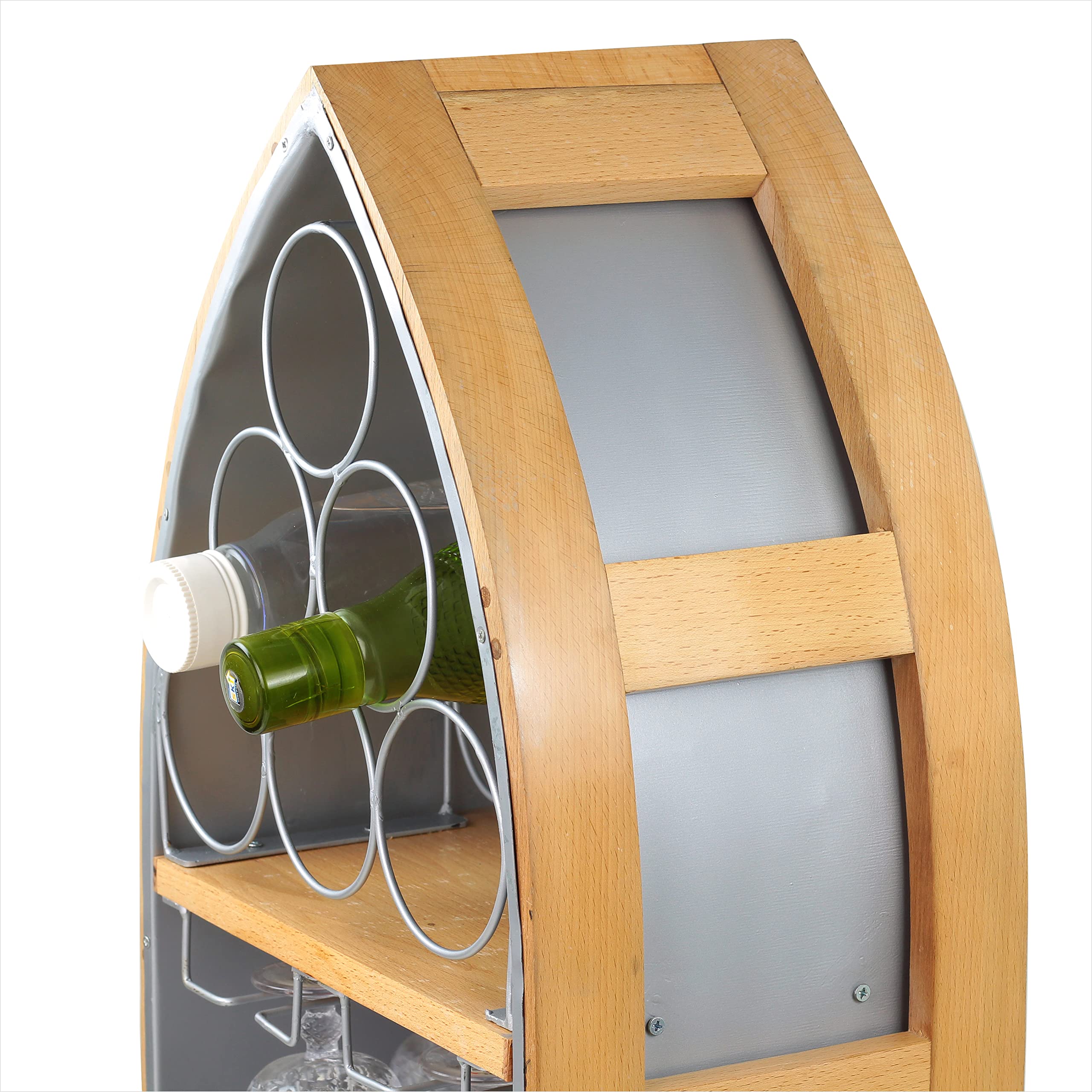 Handmade Freestanding Wine Bottle Holders - Kitchen, Bar & Dining Storage Racks | Boat-Shaped Home Decor for Indoor & Outdoor Use | Perfect for Barbecues, Picnics & Entertaining