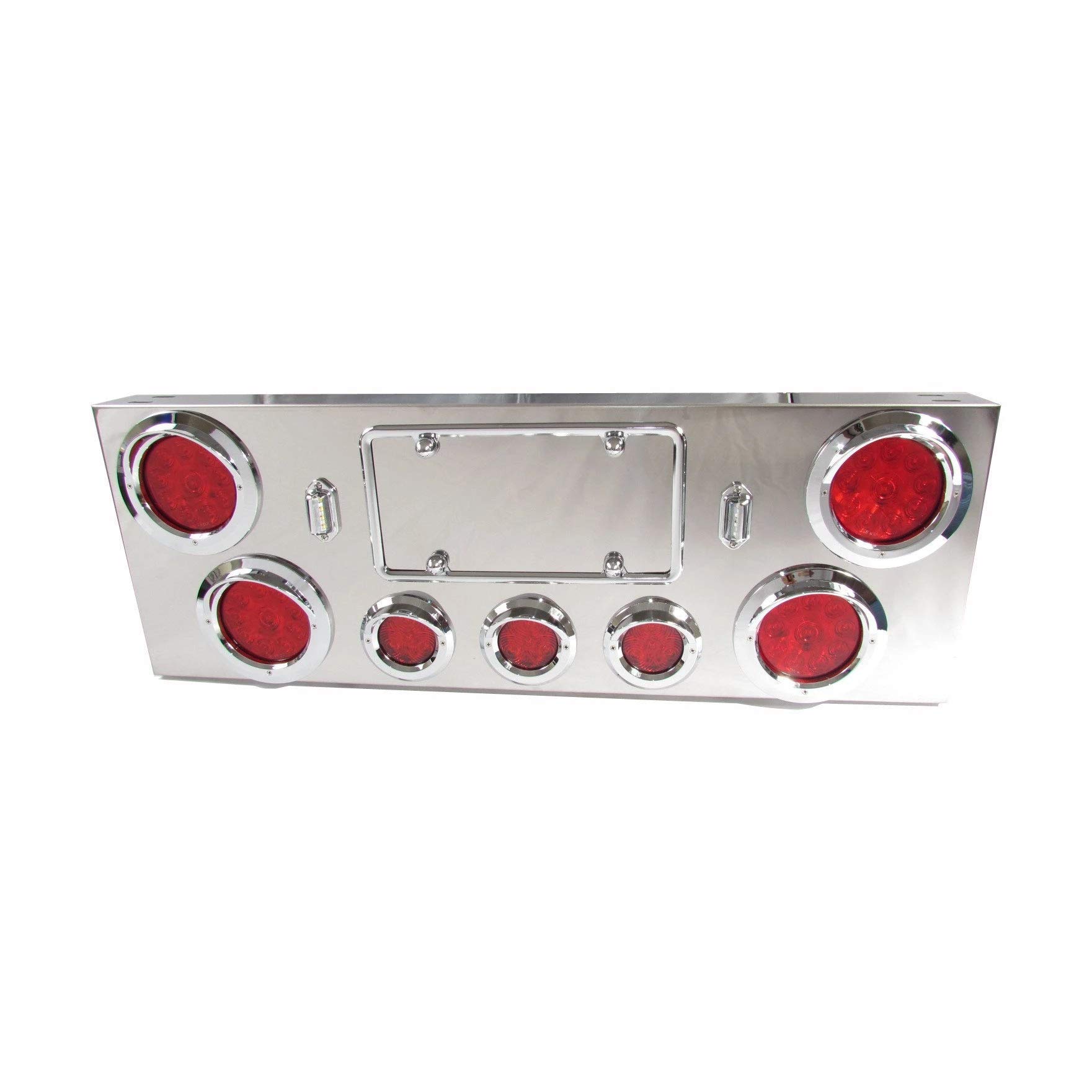 Stainless Steel Rear Center Panel with Red LED Lights - Car Accessory for Enhanced Visibility & Style | Perfect for Night Driving & Custom Car Upgrades
