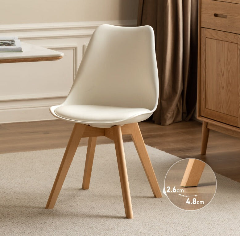 Premium Solid Wood Eames Dining Chairs Set of 4 - Beech & Oak Mid-Century Modern Style - Perfect for Dining Room, Kitchen, Office or Lounge Area