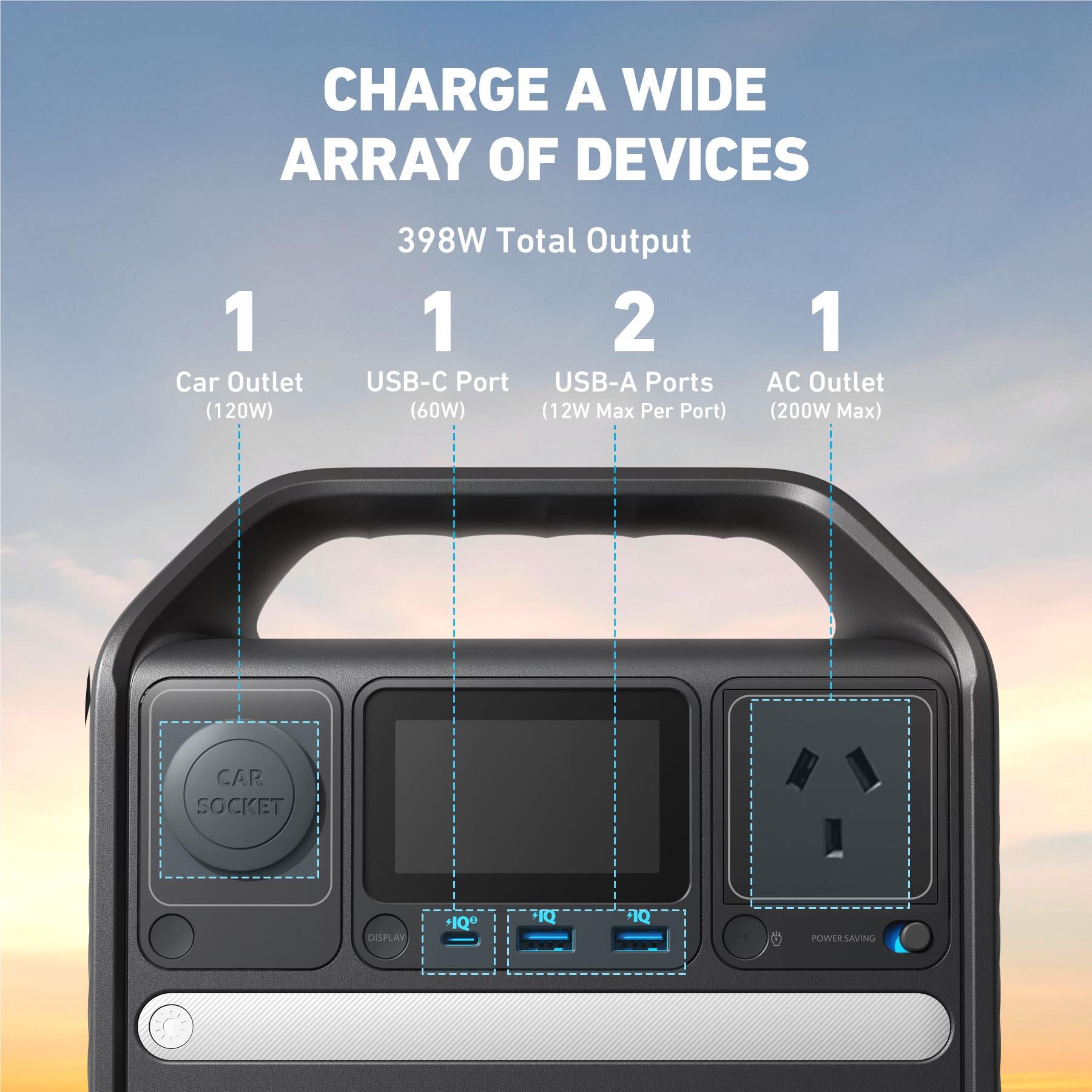 Anker 521 PowerHouse 256Wh Portable Power Station with AC Outlet - Backup Power for Camping, Emergencies & Outdoor Adventures