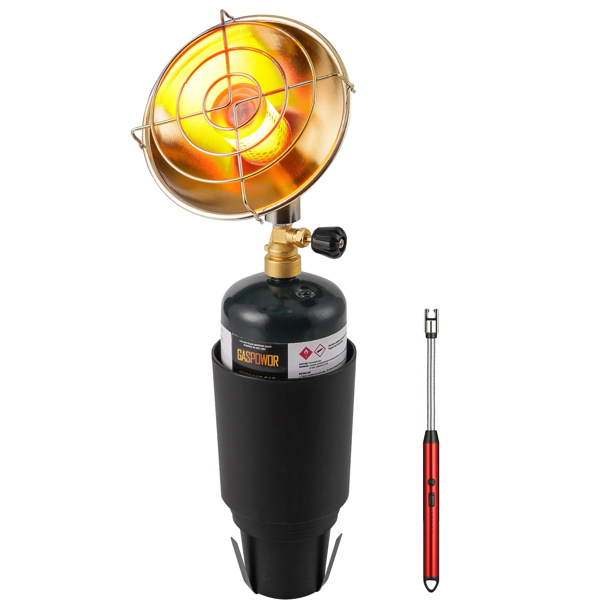6200BTU Propane Golf Cart Heater with Cup Holder - Portable Outdoor Heater for Golf Carts, Camping & Patio - Uses 1lb Small Propane Tanks (Fuel Not Included)