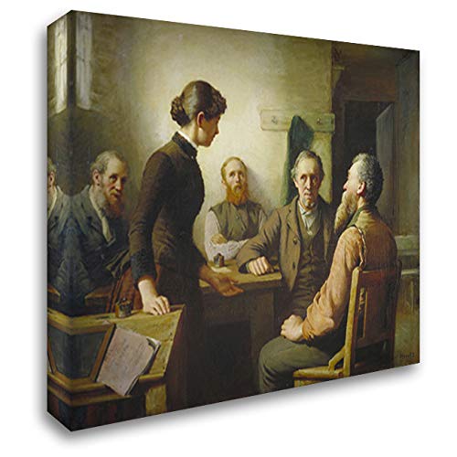 Robert Harris 'A Meeting of The School Trustees' 24x20 Gallery Wrapped Canvas Art Print - Premium Stretched Wall Decor for Living Room, Office & Classroom