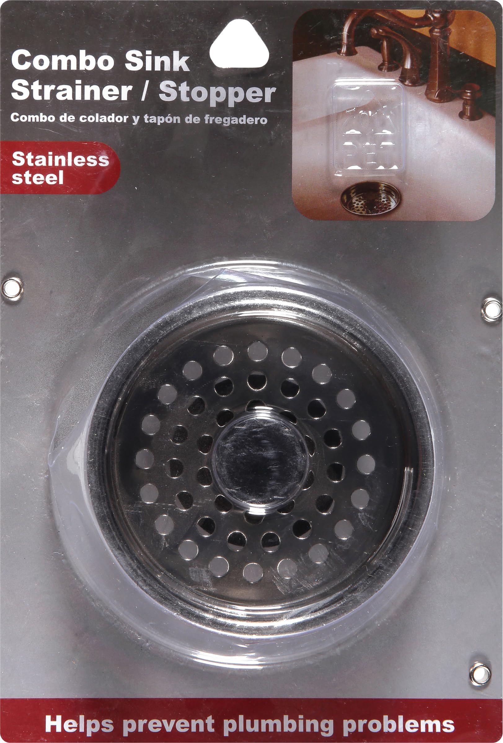 Brite Concepts Stainless Steel Sink Strainer and Stopper Combo - Durable Kitchen Drain Filter for Bathroom & Utility Sinks