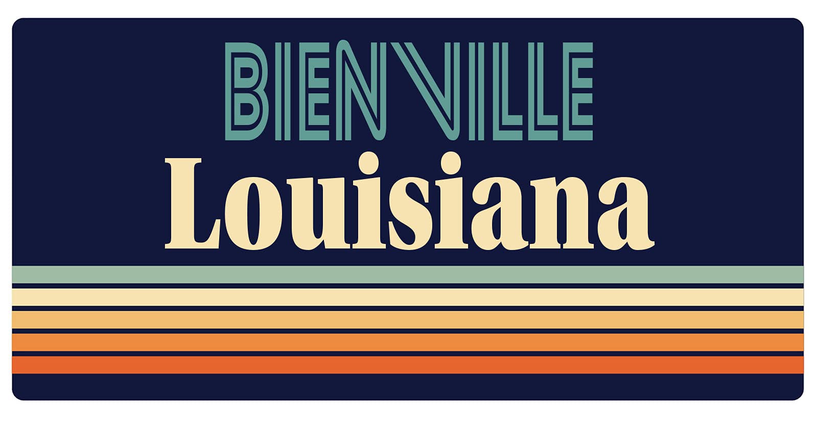 Bienville Louisiana 5 x 2.5 Inch Retro Fridge Magnet - Vintage Souvenir & Decorative Kitchen Accessory for Refrigerators, Lockers, and Metal Surfaces