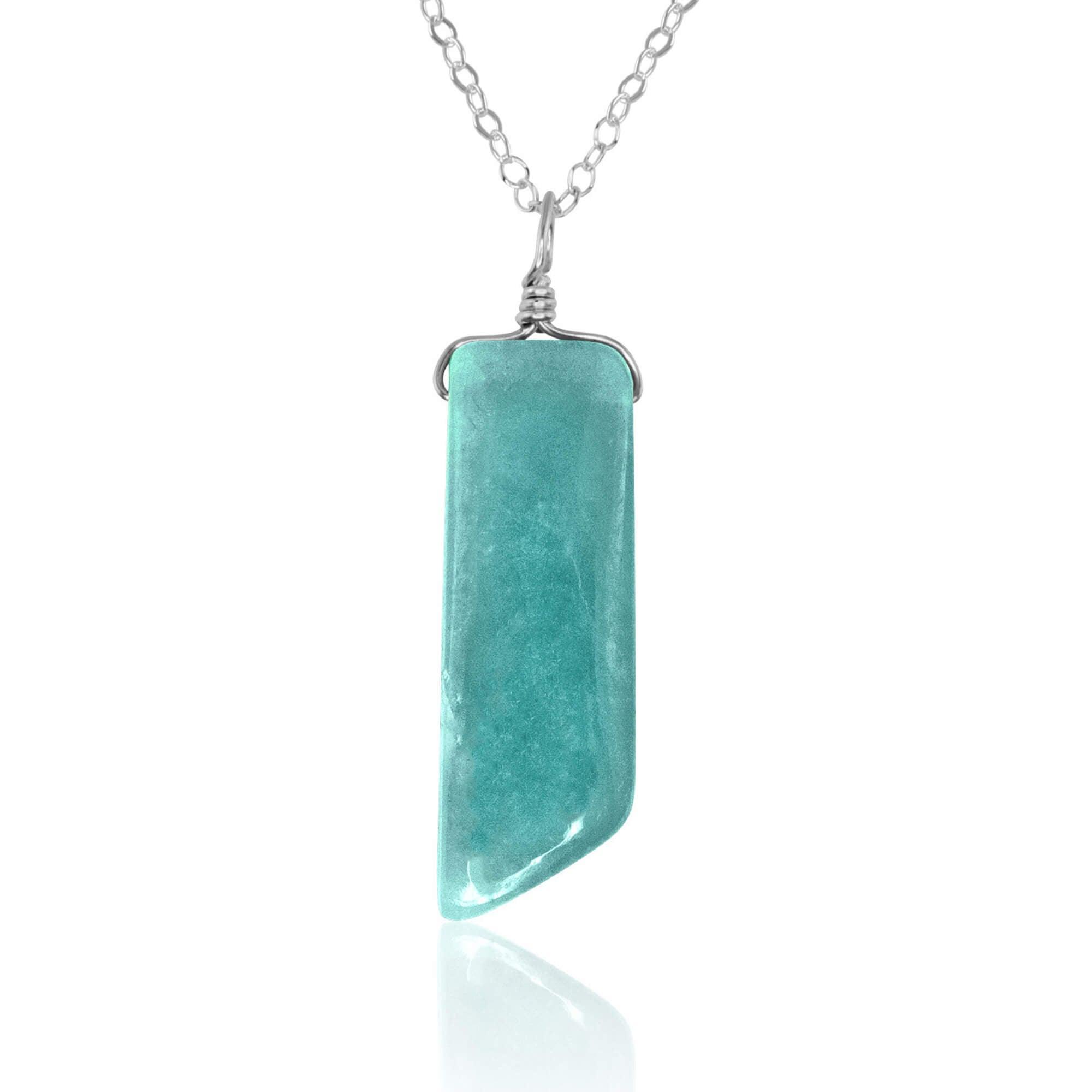 Natural Amazonite Crystal Necklace - Smooth Green Gemstone Pendant for Healing & Protection | Spiritual Jewelry for Meditation, Yoga & Energy Work