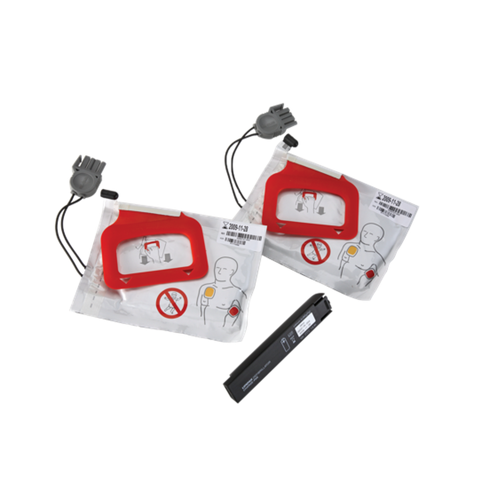 LIFEPAK CR Plus AED Replacement Battery & Electrodes - 2-Pack for Cardiac Emergency Response | Perfect for Home, Office & Public Safety Use