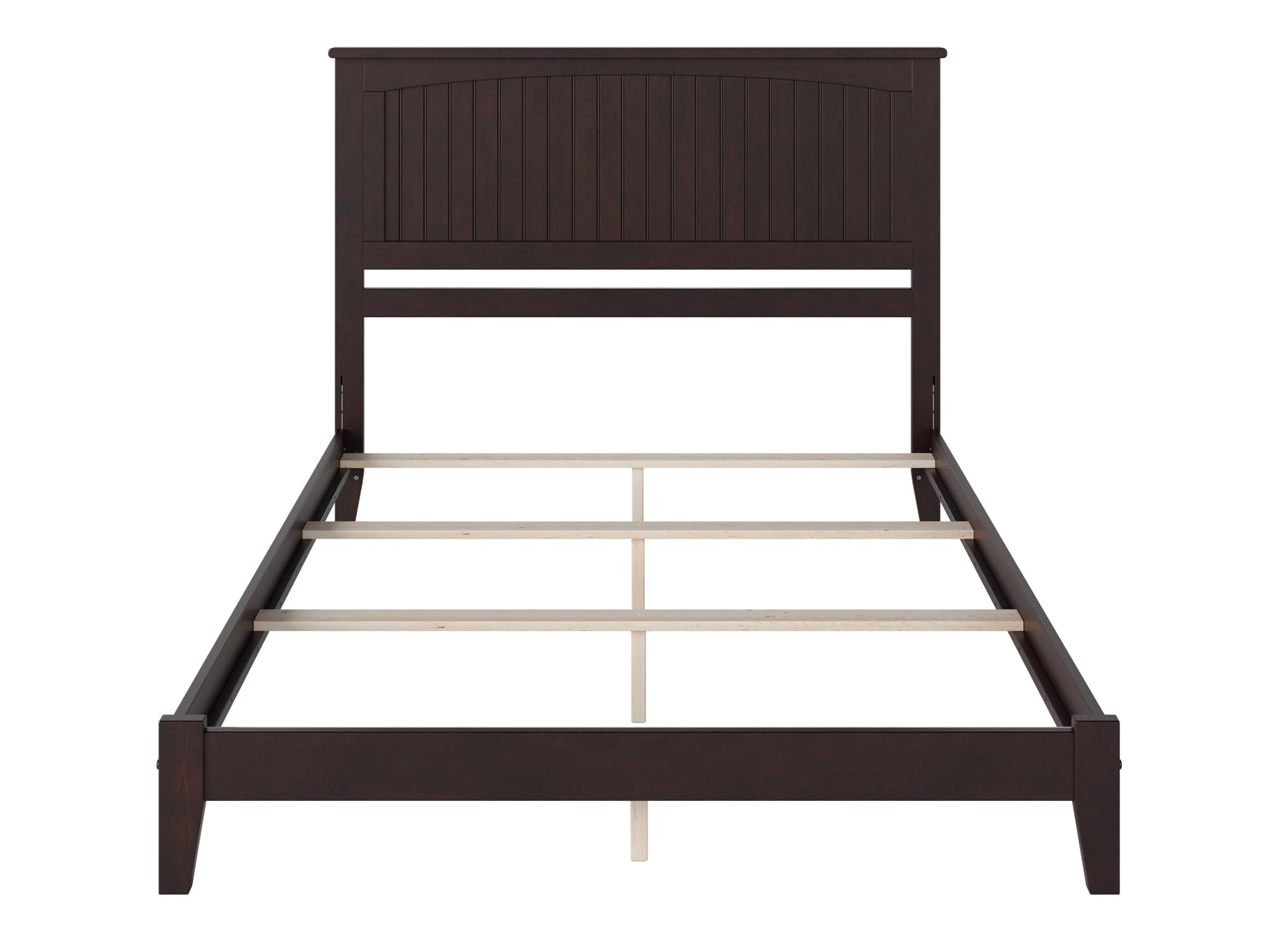 AFI Nantucket King Foundation Bed with USB Charger - Espresso Wood Bed Frame for Master Bedroom, Guest Room, or Vacation Home - Modern & Durable Bed Design with Convenient Charging Station