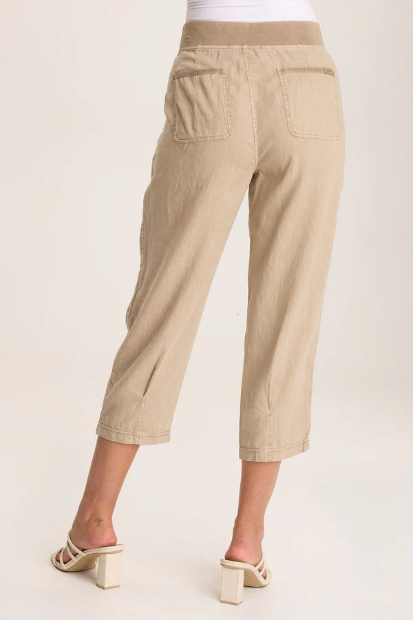 Camden Linen Tapered Crop Pants for Women - Tanglewood Collection | Summer Casual Wear & Beach Outfits