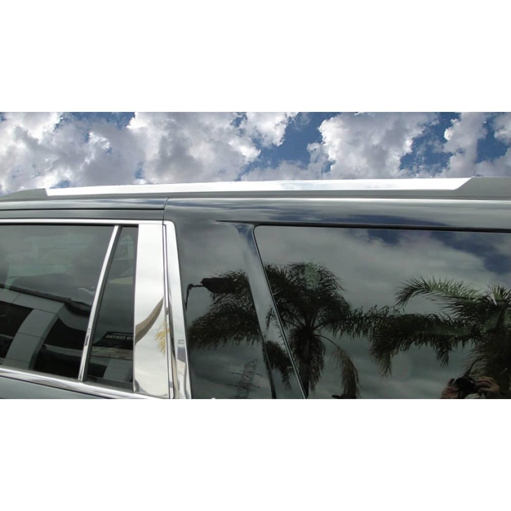 Chrome Roof Rack Accent Trim Covers (2-Piece Set) for 2015-2016 Chevy Suburban - Durable Exterior Accessories for SUV Roof Protection & Style Enhancement