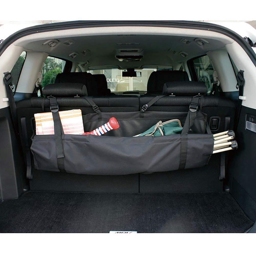 J&C Car Trunk Organizer - Super Capacity Hanging Storage for SUV, Truck, Van, Sedan | Durable & Foldable | Keep Your Car Neat & Tidy | Perfect for Road Trips, Groceries & Sports Equipment