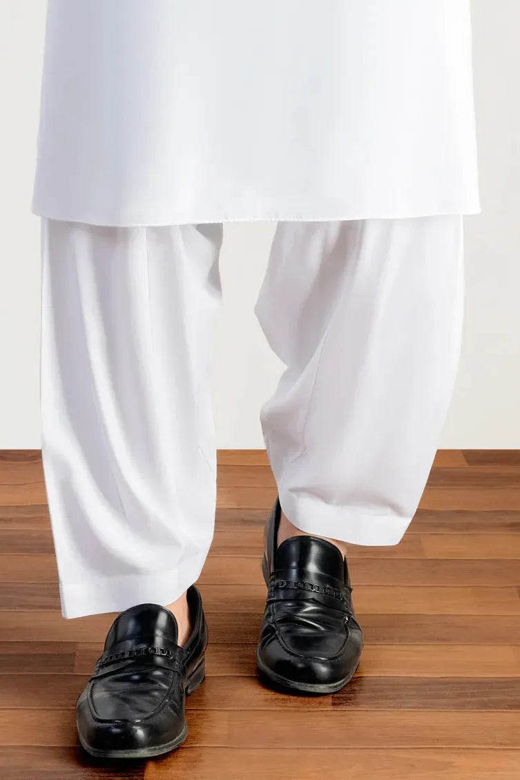 Premium Cotton Silk White Shalwar Kameez by J. Junaid Jamshed - Elegant Traditional Pakistani Outfit for Weddings & Festive Occasions