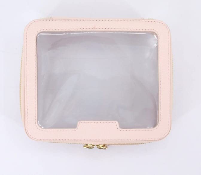 Waterproof Clear PVC Toiletry Bag with Zipper - Vegan Leather Cosmetic & Makeup Travel Organizer for Men & Women (Pink) - Perfect for Bathroom, Gym, Camping & Air Travel Essentials