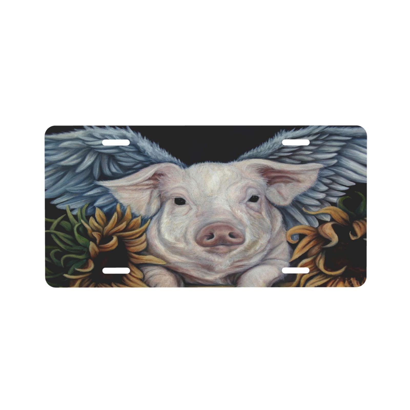 When Pigs Fly Lorraine Davis Martin Novelty License Plate - 12x6 Inch Decorative Car Front Plate, Vanity Tag, Aluminum Metal Auto Plate for Men & Women - Perfect for Cars, Trucks, Vans & Home Decor