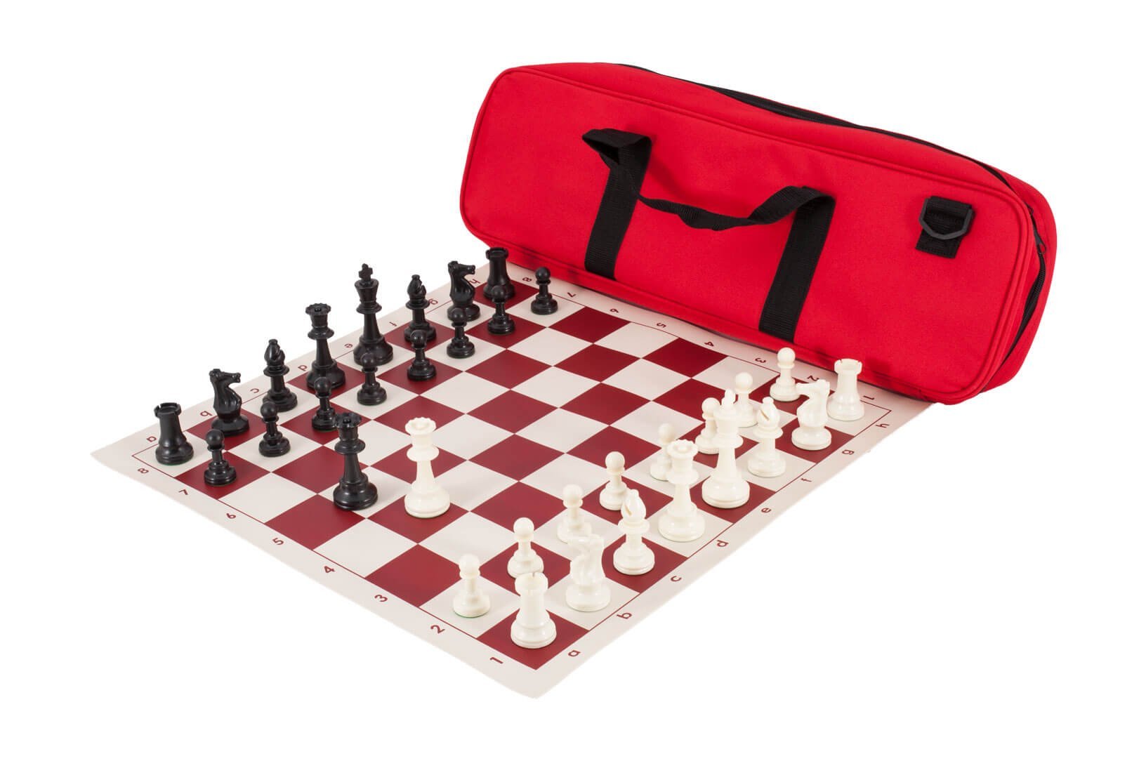 Premium Wooden Chess Set with Staunton Pieces - Classic Red & Black Chess Board for Adults & Kids - Perfect for Home, Office, and Gifts