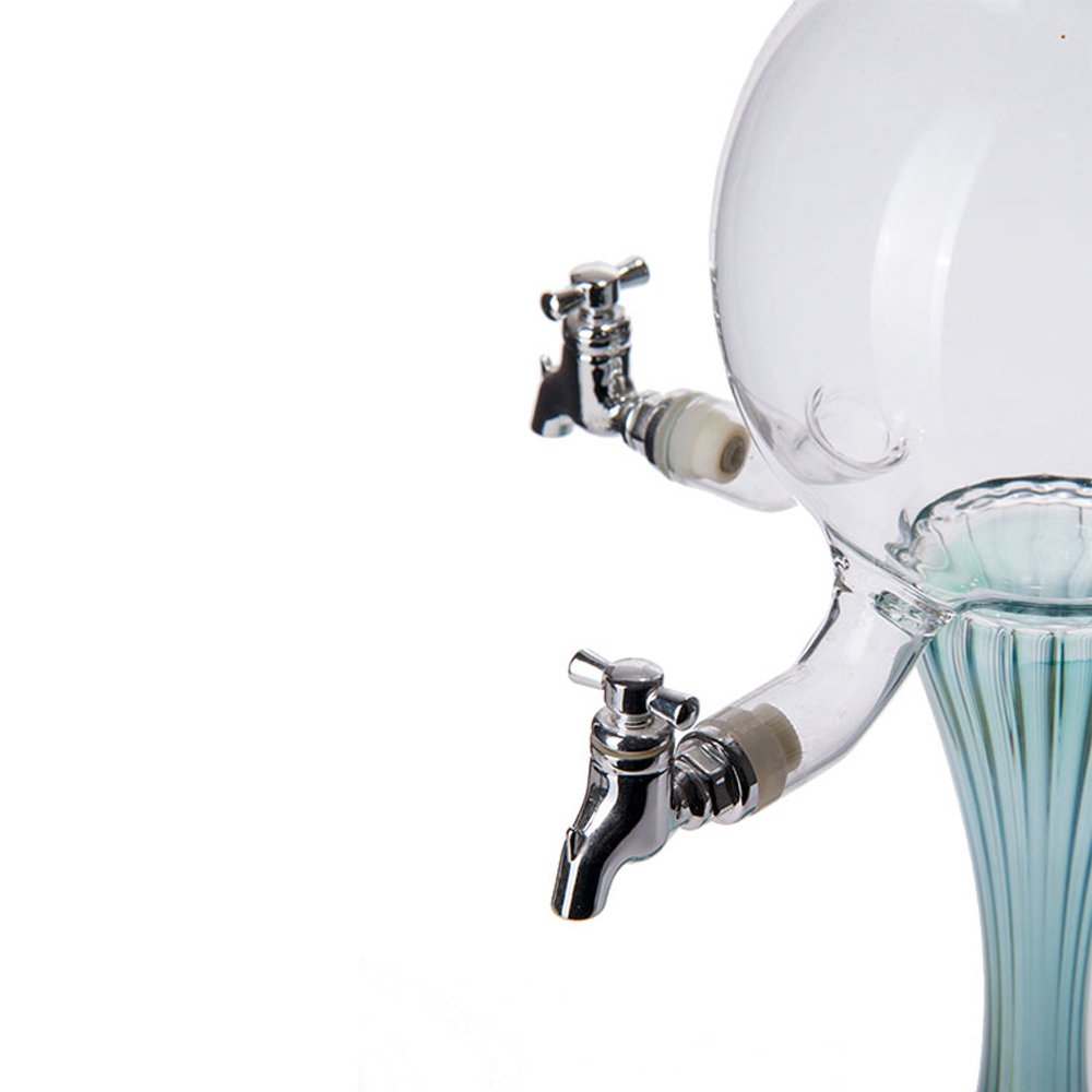Premium Glass Absinthe Fountain with Green Fairy Lid - 4 Spout Design for Perfect Drip Dispensing | Ideal for Home Bars, Cocktail Parties & Bohemian Decor