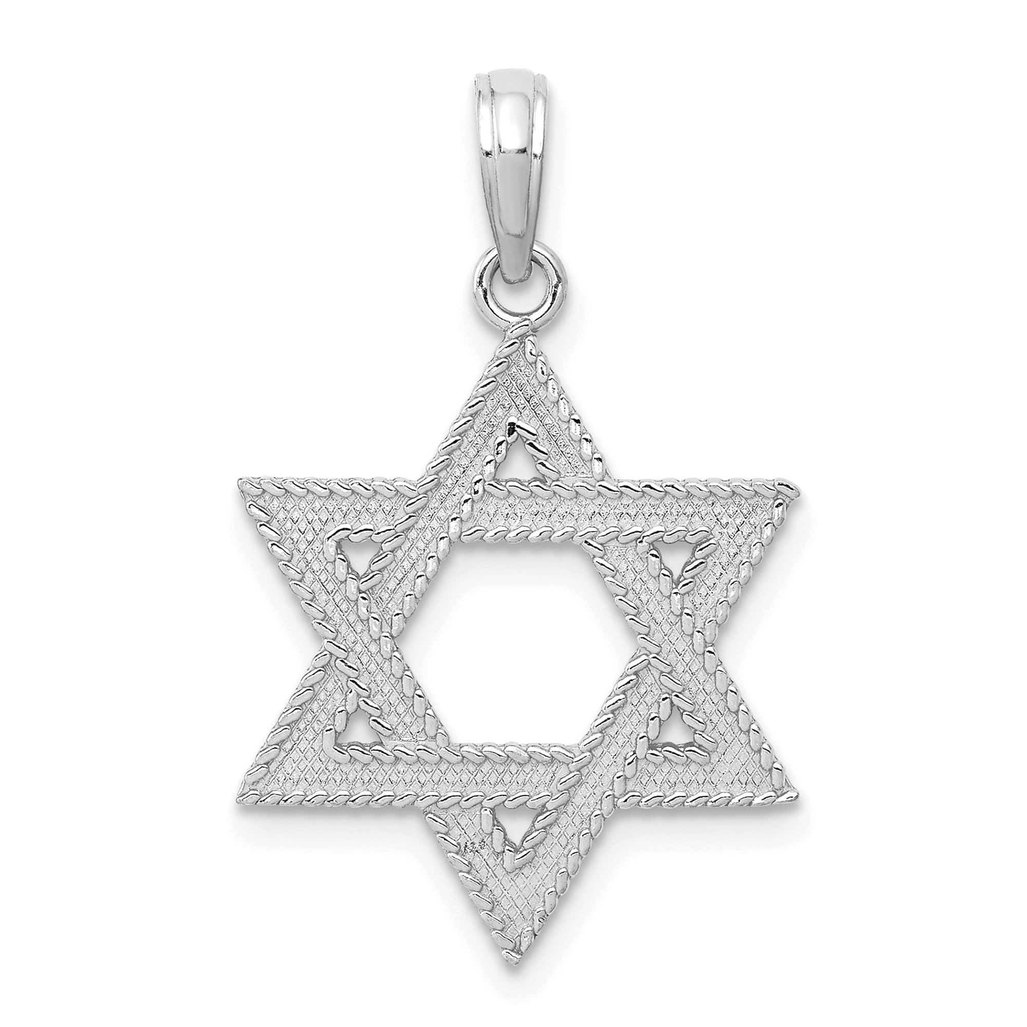 14K Solid White Gold Star of David Necklace - Jewish Magen David Pendant with Chain - Religious Judaica Jewelry for Men & Women - Perfect for Hanukkah, Bar Mitzvah, and Jewish Holidays