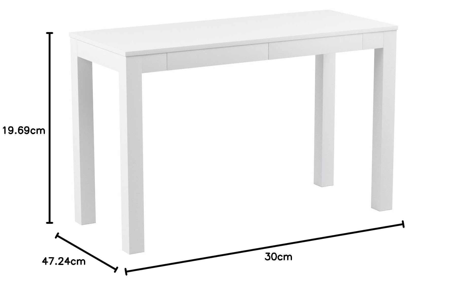 Ameriwood Home Large Parsons 2-Drawer Computer Desk, White - Modern Home Office Desk for Work & Study - Perfect for Small Spaces & Remote Work