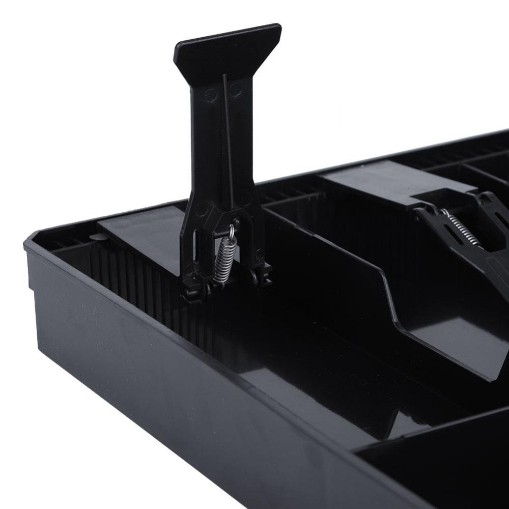 Black Cash Box Drawer Insert Tray - 3 Bill Compartment Money Storage Organizer for Petty Cash | Replacement Register Tray for Business, Retail Stores & Home Office Use