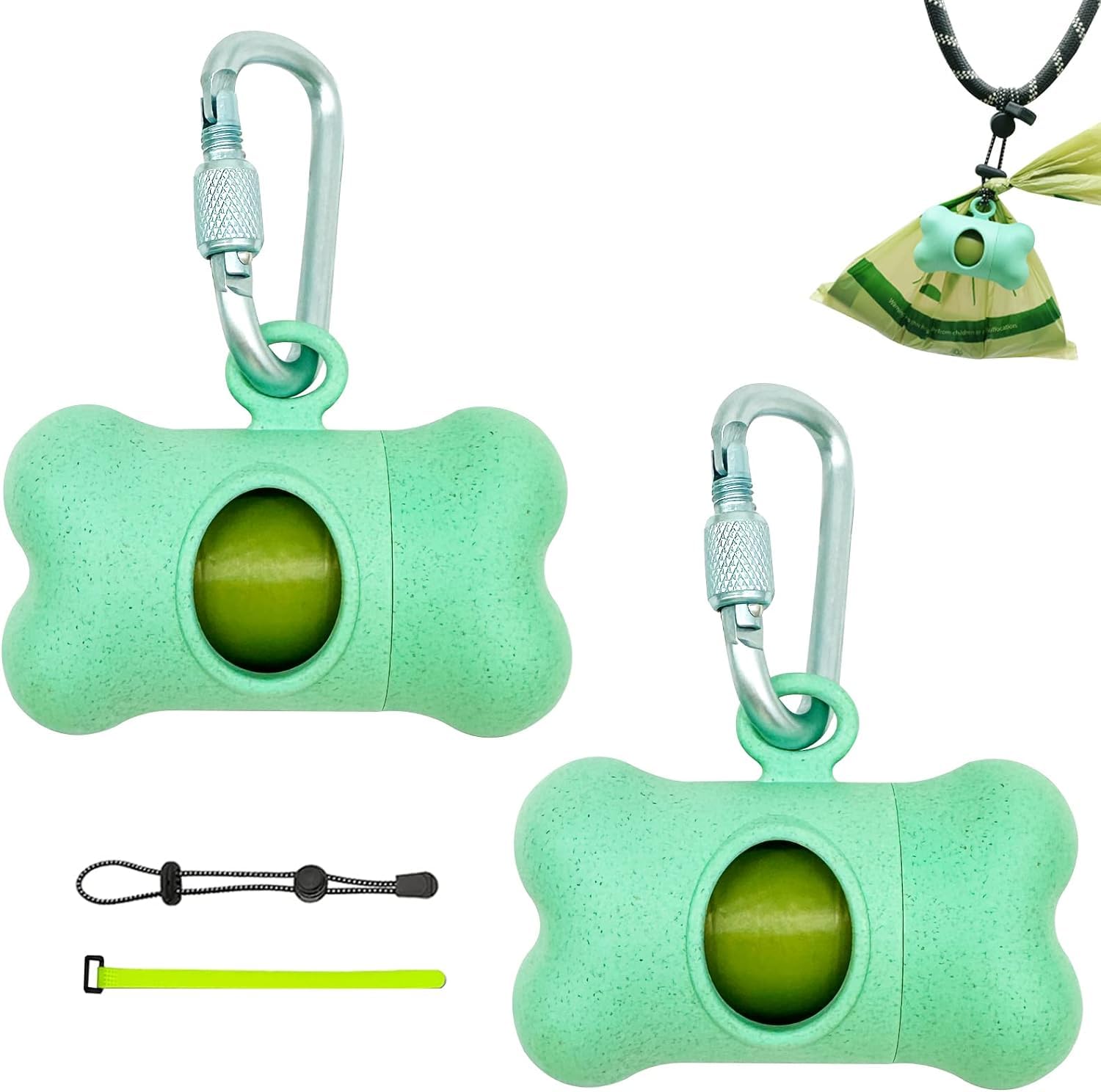 **Leak-Proof Dog Poop Bags Holder for Leash – Includes 30 Biodegradable Waste Bags | Hands-Free Dog Baggie Dispenser for Walking, Hiking & Outdoor Adventures**