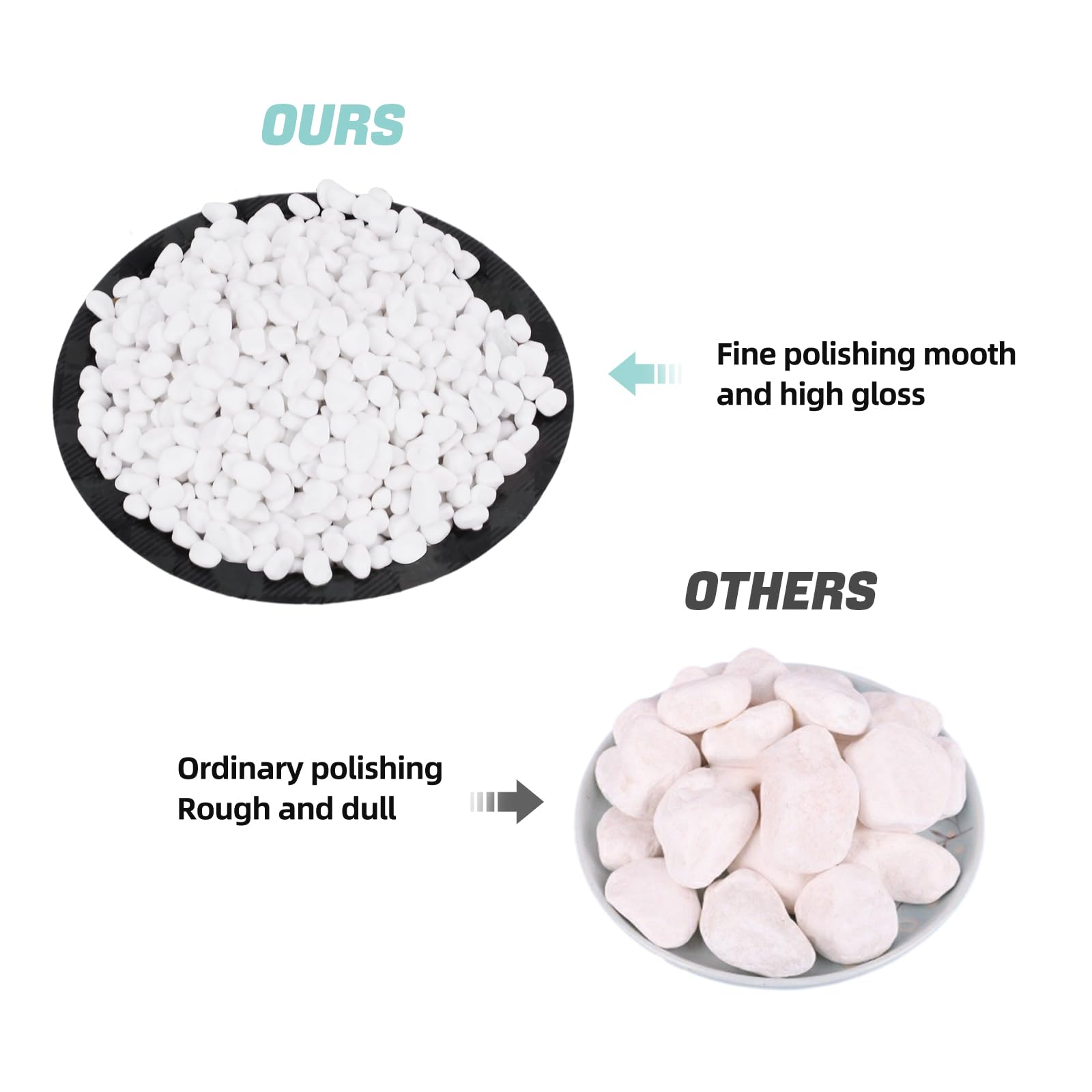 Natural White River Rocks for Potted Plants - 3/5 Inch Small Decorative Pebbles for Succulents, Cactus, Aquariums, Fish Tanks, Vases & Terrariums - 1 LB Indoor Plant Gravel for Home Decor & Landscaping