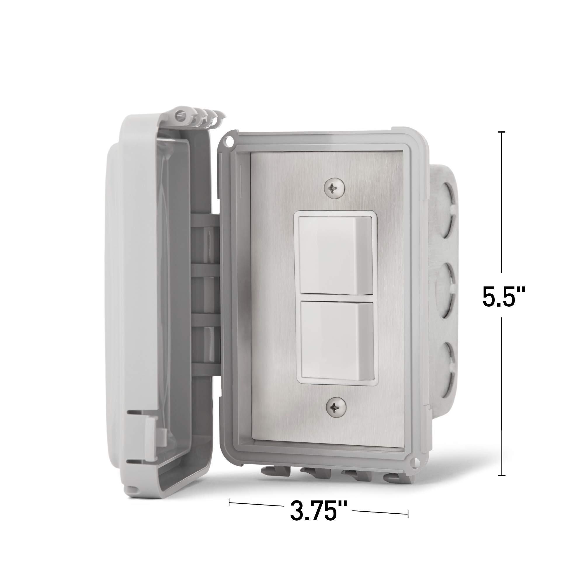 Infratech Single Duplex Stack Switch with Flush Mount Control & Weatherproof Cover - Model 14-4310 | Ideal for Outdoor Heating Systems, Patios, and Pool Areas