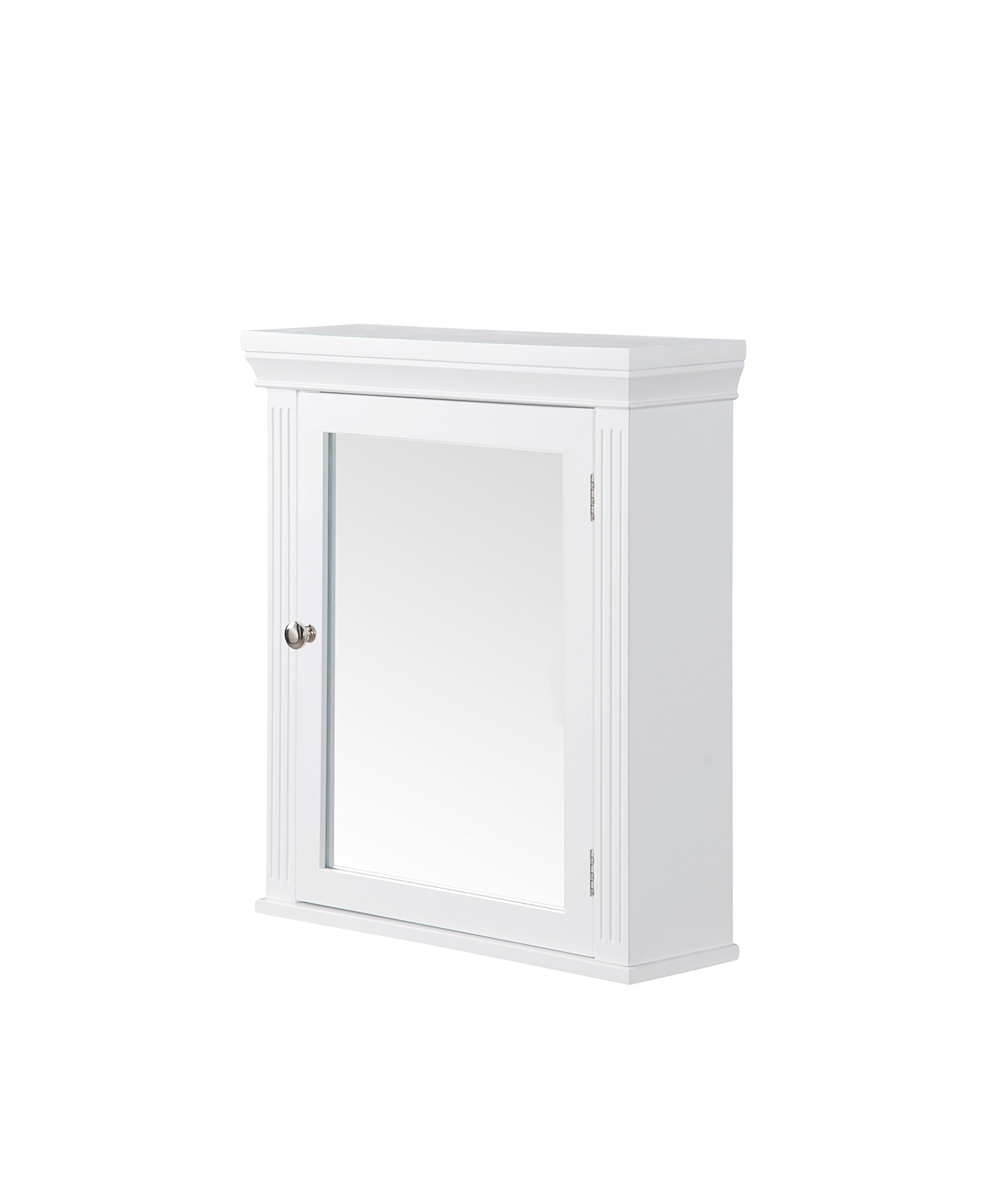 Teamson Home Stratford Wooden Mirrored Medicine Cabinet - White Bathroom Storage with Adjustable Shelves | Perfect for Small Bathrooms, Powder Rooms & Vanity Organization