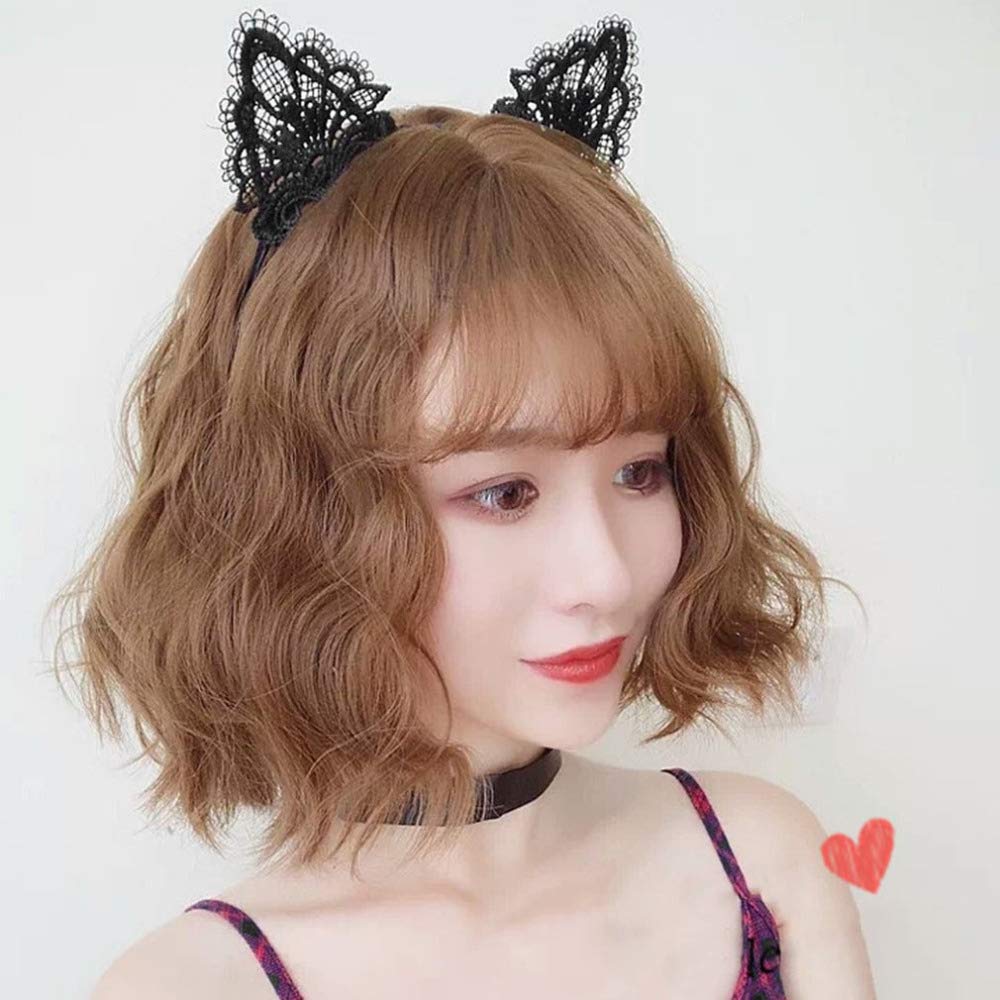 SUNTRADE 2PCS Lace Cat Ears Headband for Women - Elegant Sweet Sexy Hair Accessories for Cosplay, Halloween, Parties & Daily Fashion