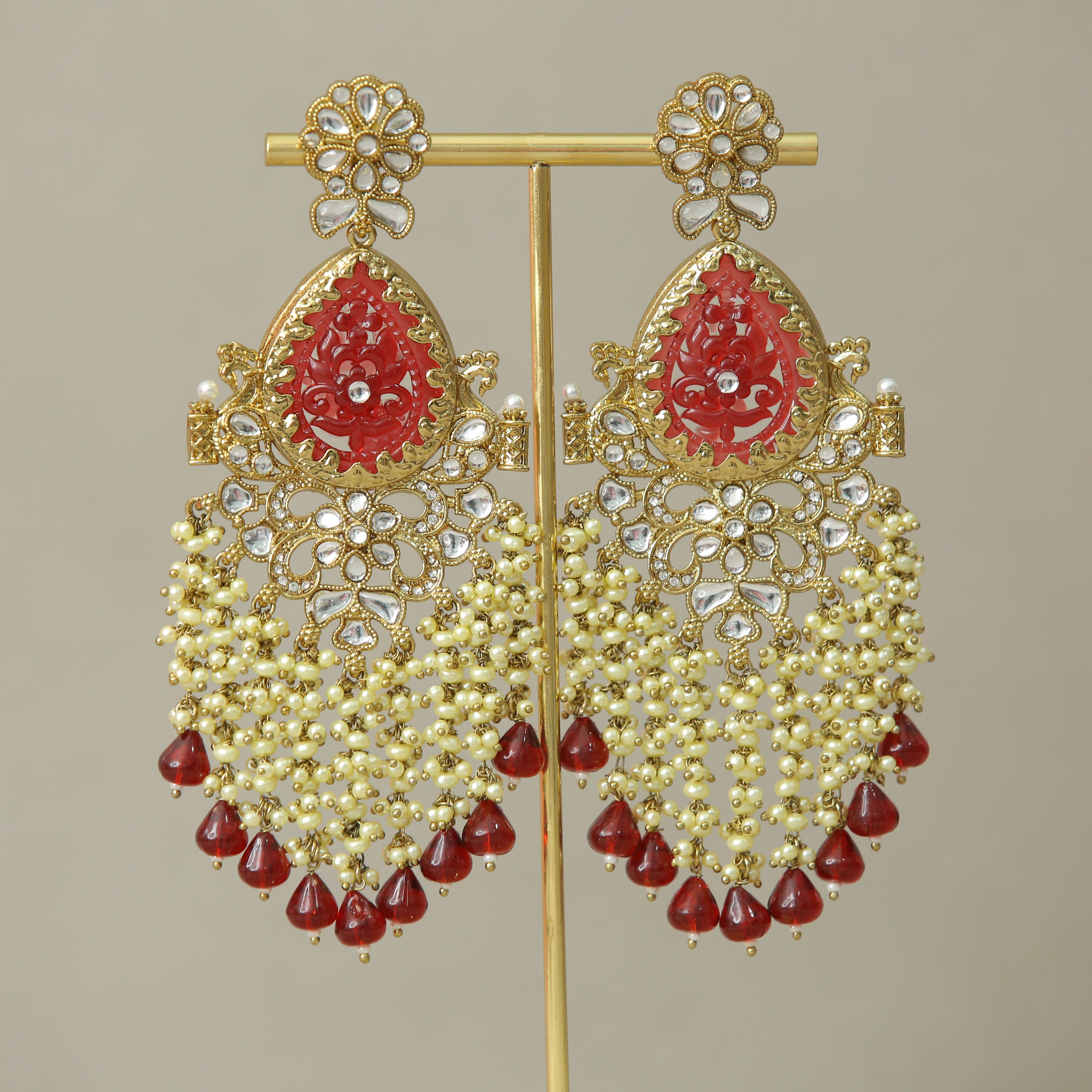 Exquisite Aaradhya Kundan Earrings for Women – Traditional Indian Jewelry for Weddings, Parties & Festive Occasions