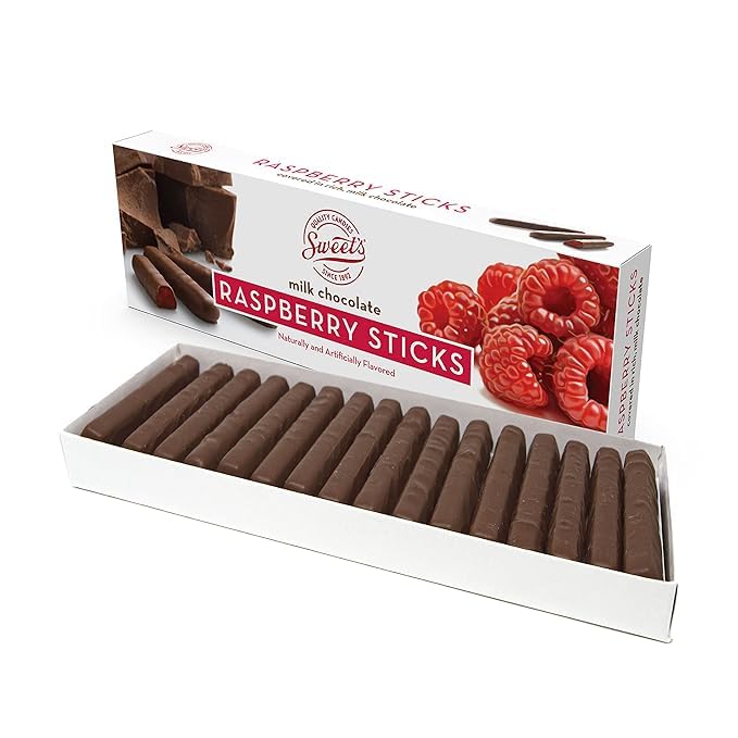 Delicious Raspberry Milk Chocolate Candy Sticks - 10.5oz Gourmet Chocolate Treats Box - Perfect for Gifts, Parties & Dessert Toppings