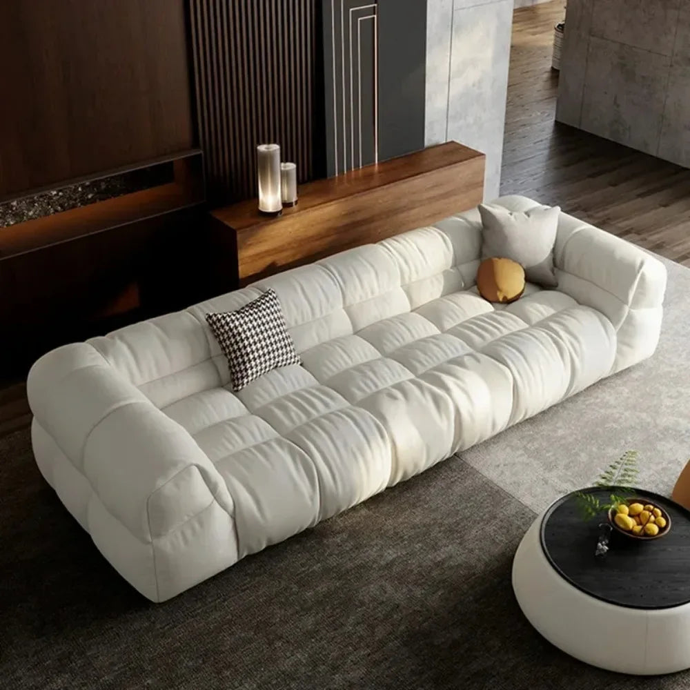 Luxury Sectional Puff Sofa Set for Living Room - Comfortable & Durable Modern L-Shaped Couch with Soft Fabric - Perfect for Family Gatherings, Movie Nights and Small Space Apartments