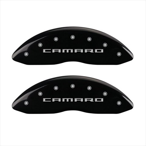 MGP Caliper Covers 14215SCS5BK - Black Brake Caliper Covers for Generation 5 Camaro (Front & Rear Set of 4) - Engraved Design for Enhanced Style - Perfect for Car Enthusiasts & Auto Shows