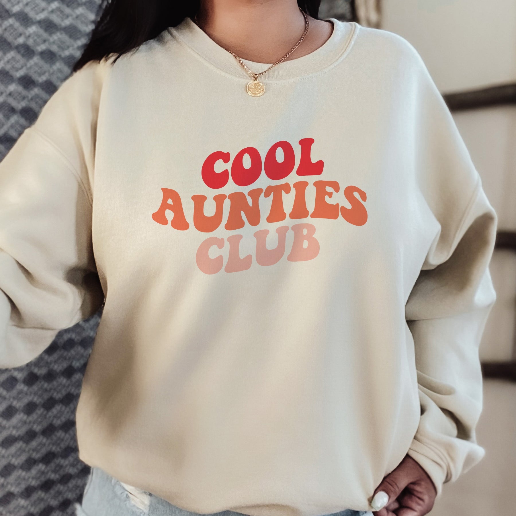 Cool Aunties Club Sweatshirt - Trendy Women's Pullover Hoodie for Casual Wear & Gift Giving