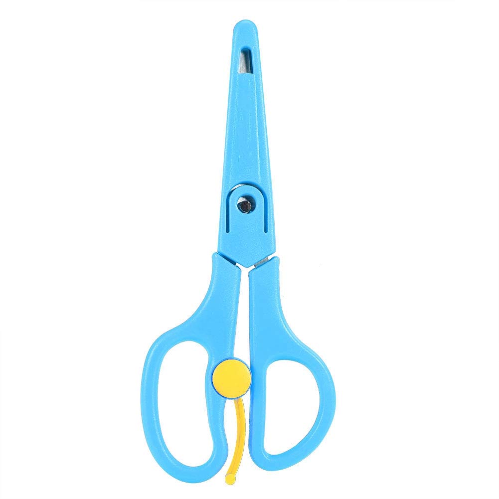 Stainless Steel Baby Food Scissors for Toddlers - Safe Training Scissors for Preschool Kids (Blue) - Perfect for Cutting Formula Powder, Fruits & Soft Foods