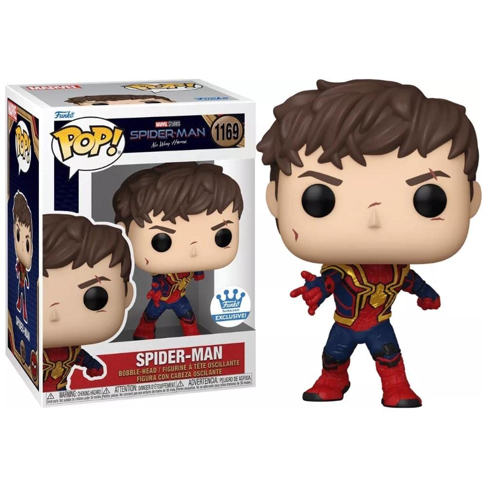 Funko Pop! Marvel Spider-Man (Unmasked) Vinyl Figure - Spider-Man: No Way Home Movie Collectible - Perfect for Display, Gifts & Marvel Fan Collections