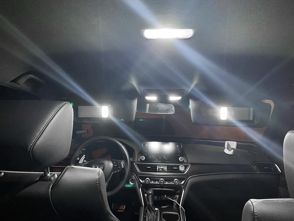 LED Interior Light Bulbs Kit for 2018-2022 Honda Accord - 6000K White Map Dome Trunk Vanity Mirror Replacement Bulbs (6-Piece Set) - Perfect for Night Driving & Car Interior Upgrade