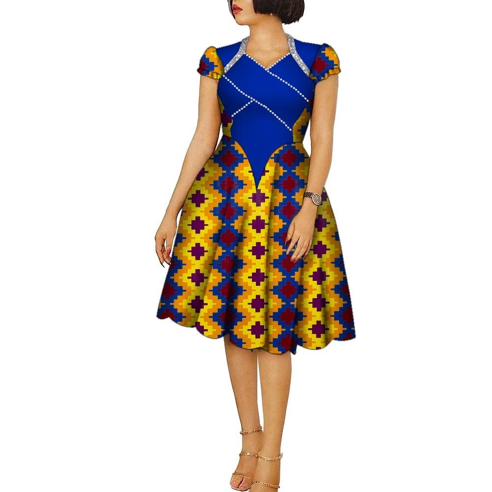 African Dresses for Women - Traditional Ankara Kente Print Maxi Dress for Casual Wear, Festivals & Parties - Perfect for Cultural Events, Weddings & Summer Outings
