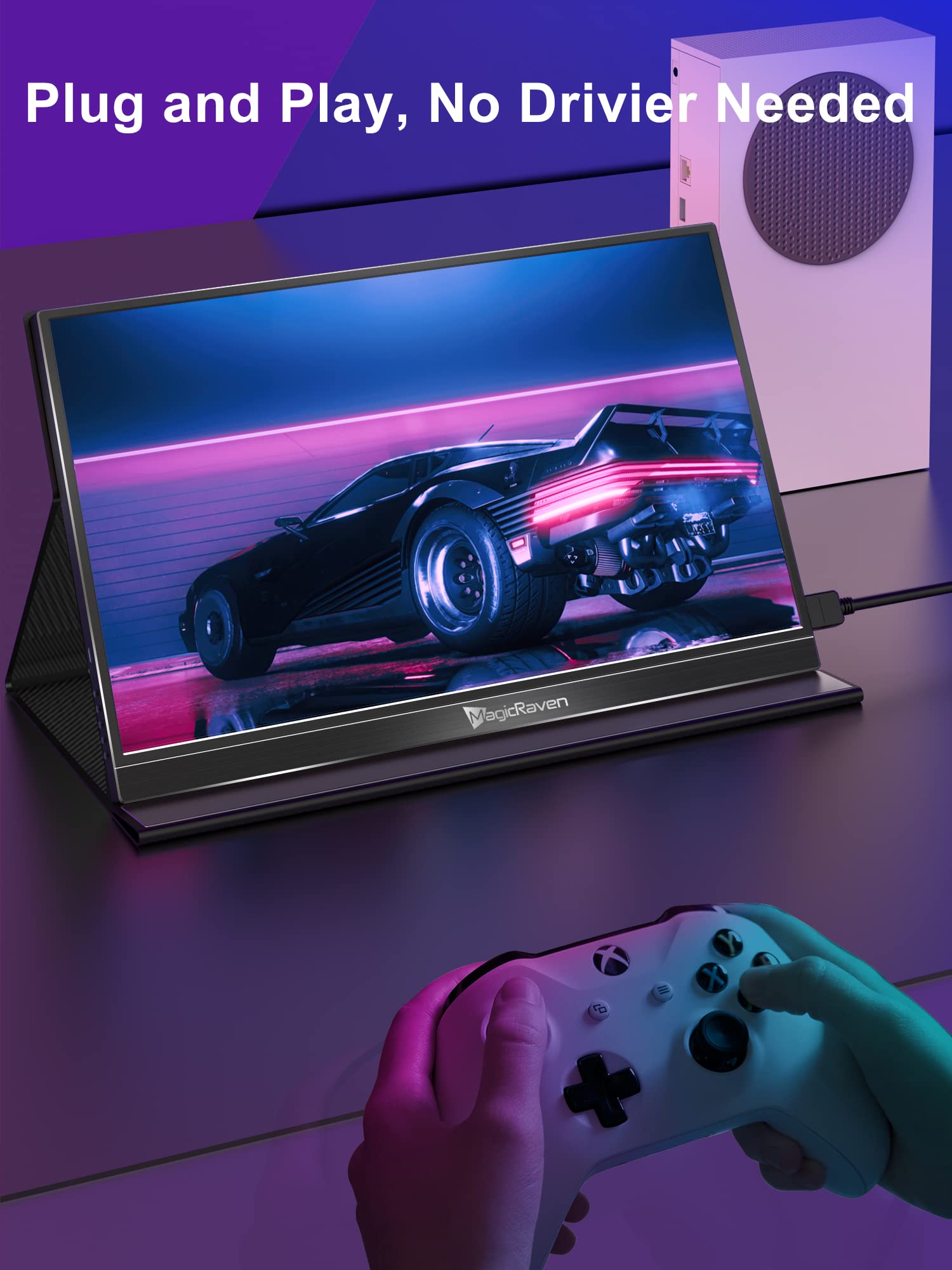 17.3 Inch 144Hz Portable Gaming Monitor - 1080P FHD USB C HDMI Second Screen with Built-in Speakers | VESA Mountable Travel Display for PS5, Xbox, Switch, MAC, PC & Mobile Gaming | Perfect for Work, Travel & Multi-Tasking